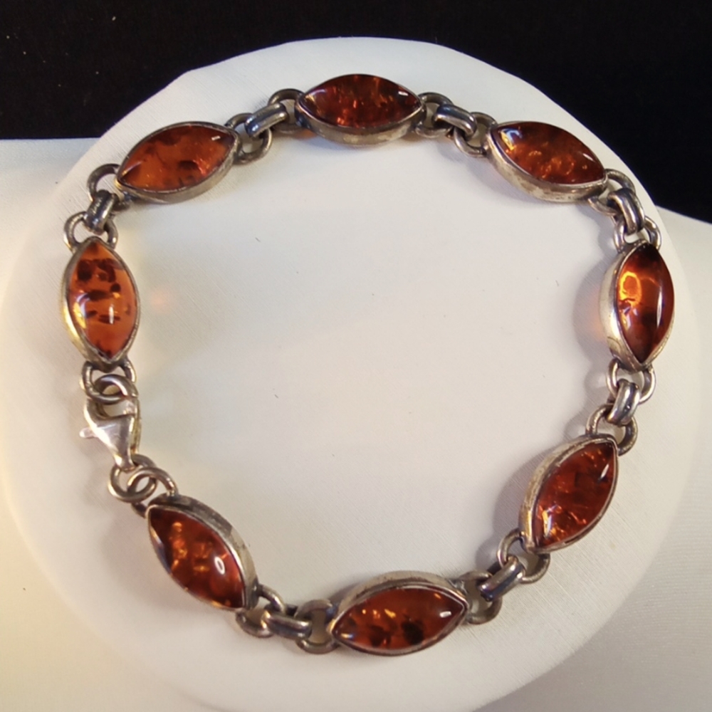 Genuine Amber Bracelet on Silver